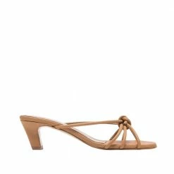 FLATTERED SHOES Eunice Leather Cognac Heeled Sandals