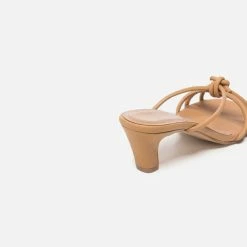 FLATTERED SHOES Eunice Leather Cognac Heeled Sandals