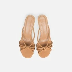 FLATTERED SHOES Eunice Leather Cognac Heeled Sandals