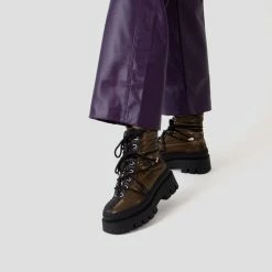 BRONX Evi-Ann Double Laces Brown Chunky Boots SHOES