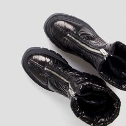 BRONX SHOES Evi-Ann Front Zip Black Chunky Boots