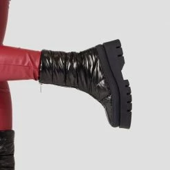 BRONX SHOES Evi-Ann Front Zip Black Chunky Boots