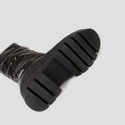 BRONX SHOES Evi-Ann Front Zip Black Chunky Boots