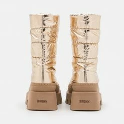 BRONX SHOES Evi-Ann Front Zip Champagne Chunky Boots