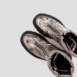 BRONX SHOES Evi-Ann Front Zip Gunmetal Chunky Boots 13 BRONX SHOES Evi-Ann Front Zip Gunmetal Chunky Boots