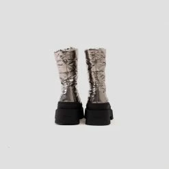 BRONX SHOES Evi-Ann Front Zip Gunmetal Chunky Boots 15 BRONX SHOES Evi-Ann Front Zip Gunmetal Chunky Boots