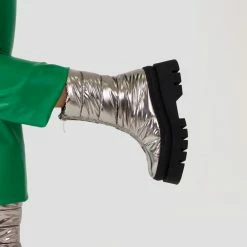 BRONX SHOES Evi-Ann Front Zip Gunmetal Chunky Boots