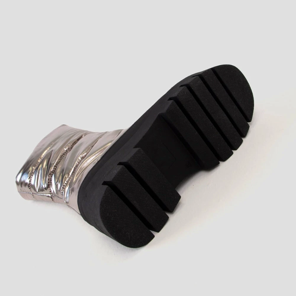 BRONX SHOES Evi-Ann Front Zip Gunmetal Chunky Boots 9 BRONX SHOES Evi-Ann Front Zip Gunmetal Chunky Boots