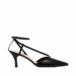 FLATTERED Fay Leather Black Heeled Shoes