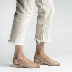 APAIR Flat Square Beige Sling Back Shoes