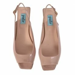 APAIR Flat Square Beige Sling Back Shoes