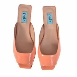 APAIR Flat Square Mule In Peach SHOES