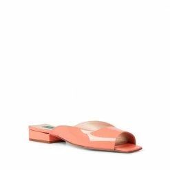 APAIR Flat Square Mule In Peach SHOES