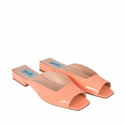 APAIR Flat Square Mule In Peach SHOES
