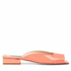 APAIR Flat Square Mule In Peach SHOES