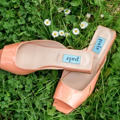 APAIR Flat Square Mule In Peach SHOES