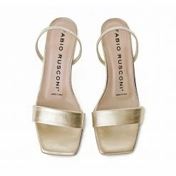 FABIO RUSCONI Gifu Gold Leather Sandals NEW IN