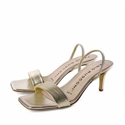 FABIO RUSCONI Gifu Gold Leather Sandals NEW IN