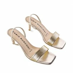 FABIO RUSCONI Gifu Gold Leather Sandals NEW IN