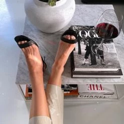 FABIO RUSCONI Gifu Nappa Black Leather Sandals