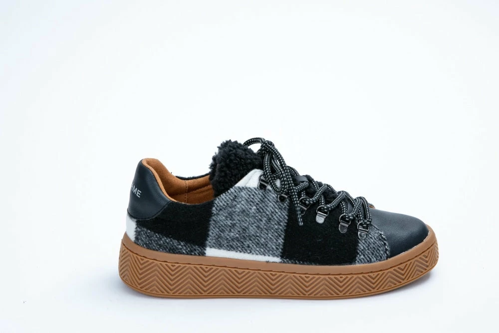NO NAME Ginger Sneaker Silk Scottish Black White 9 NO NAME Ginger Sneaker Silk Scottish Black White