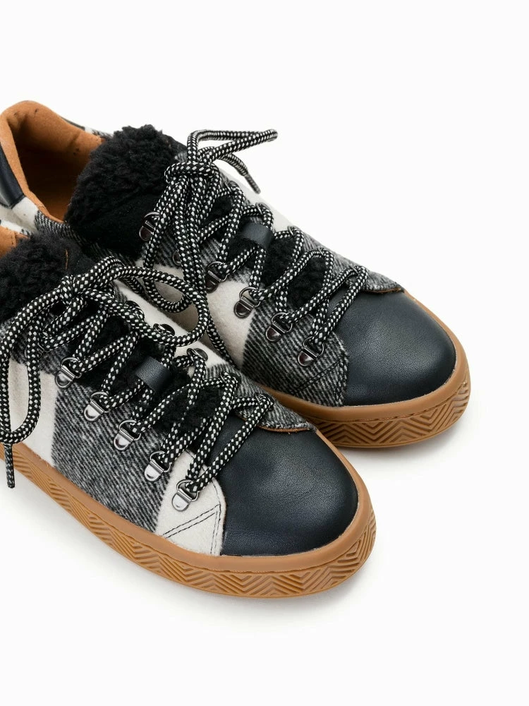 NO NAME Ginger Sneaker Silk Scottish Black White 6 NO NAME Ginger Sneaker Silk Scottish Black White