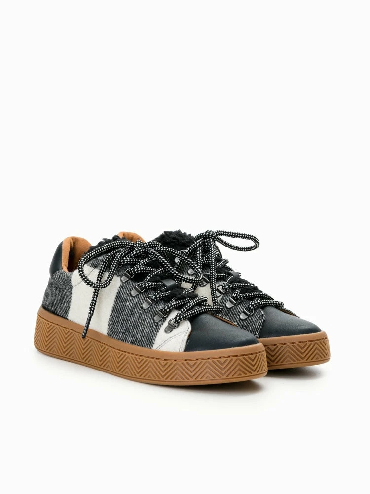 NO NAME Ginger Sneaker Silk Scottish Black White 2 NO NAME Ginger Sneaker Silk Scottish Black White