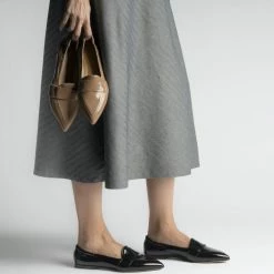 POMME D'OR Grace Black Naplak Leather Loafers SHOES