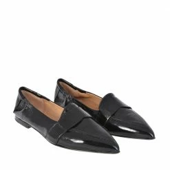 POMME D'OR Grace Black Naplak Leather Loafers SHOES