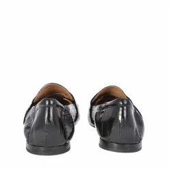 POMME D'OR Grace Black Naplak Leather Loafers SHOES