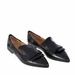 POMME D'OR Grace Black Navy Leather Loafers