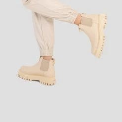 BRONX Groovy Chelsea Low Camel Boots