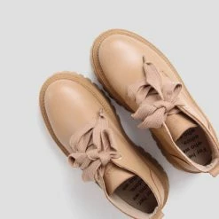 BRONX SHOES Groovy Chunks Laces Dark Camel Low Boots