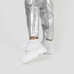 BRONX Groovy Chunks Laces White Low Boots