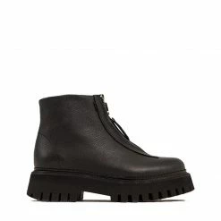 BRONX Groovy Front Zip Black Boots
