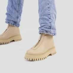 BRONX Groovy Front Zip Camel Boots