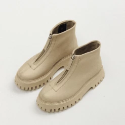 BRONX Groovy Front Zip Camel Boots