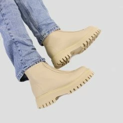 BRONX Groovy Front Zip Camel Boots