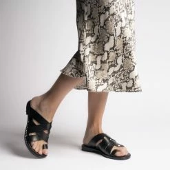 BUKELA SHOES Hannah Black Gladiator Sandals