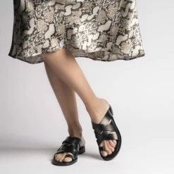 BUKELA SHOES Hannah Black Gladiator Sandals