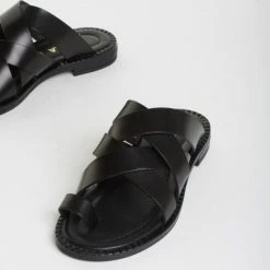 BUKELA SHOES Hannah Black Gladiator Sandals