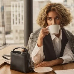 FLATTERED Hedda Mini Black Leather Hand Bag