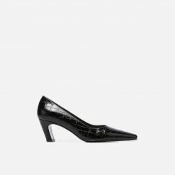 FLATTERED Iggy Nappa Black Croco Shoes