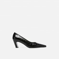 FLATTERED Iggy Nappa Black Croco Shoes