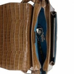 KAAI BAGS Ikon Croco Olive Brown Shoulder Bag