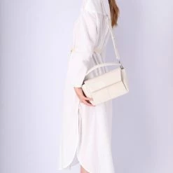 KAAI Ikon Croco Stone White Shoulder Bag BAGS