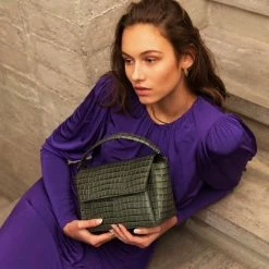 KAAI Ikon Croco Wild Green Shoulder Bag BAGS