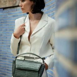 KAAI Ikon Croco Wild Green Shoulder Bag BAGS