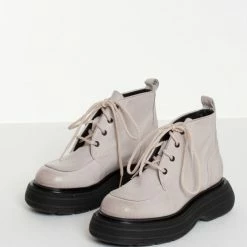 BUKELA Ines Off White Ankle Boots