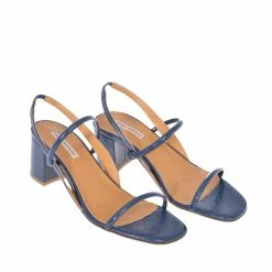 FABIO RUSCONI SHOES Iside Navy Naplack Leather Sandals